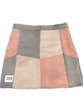 Women's Bae Vely Patchwork Mini Skirt Size M Pink and Grey